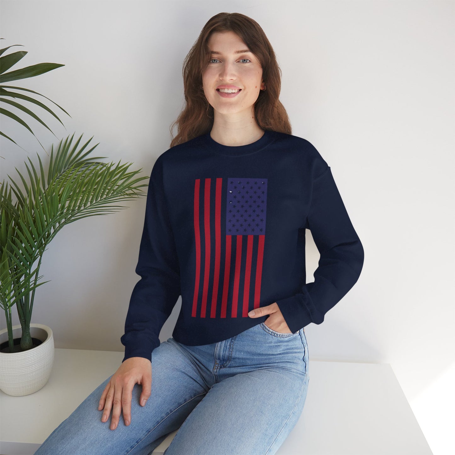 Patriotic USA Flag Crewneck Sweatshirt