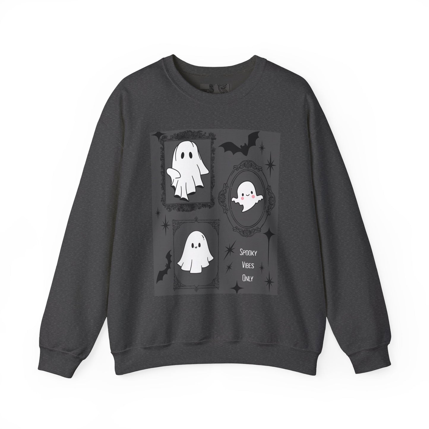 Spooky Ghost Halloween Sweatshirt, Unisex Crewneck, Cozy Fall Fashion, Trick or Treat, Halloween Party Apparel, Cute Ghost Design