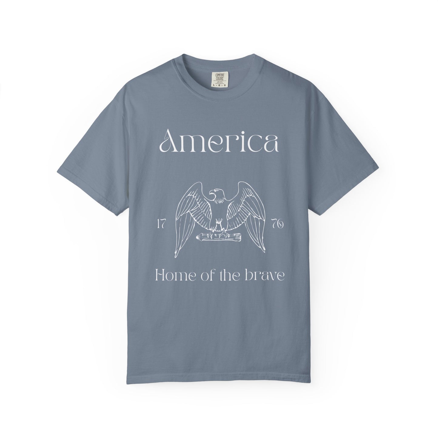 Vintage America T-Shirt - Home of the Brave - Unisex Garment-Dyed Tees