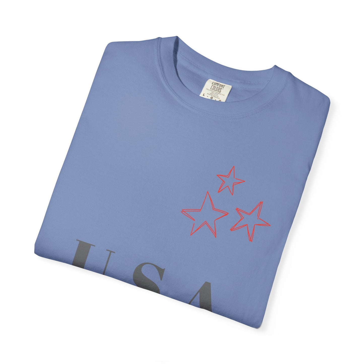 Patriotic Unisex Garment-Dyed T-Shirt - USA Stars Design