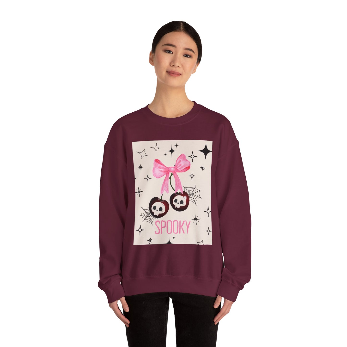 Spooky Skull Crewneck Sweatshirt, Halloween Apparel, Unisex Sweatshirt, Cozy Graphic Top, Autumn Fashion