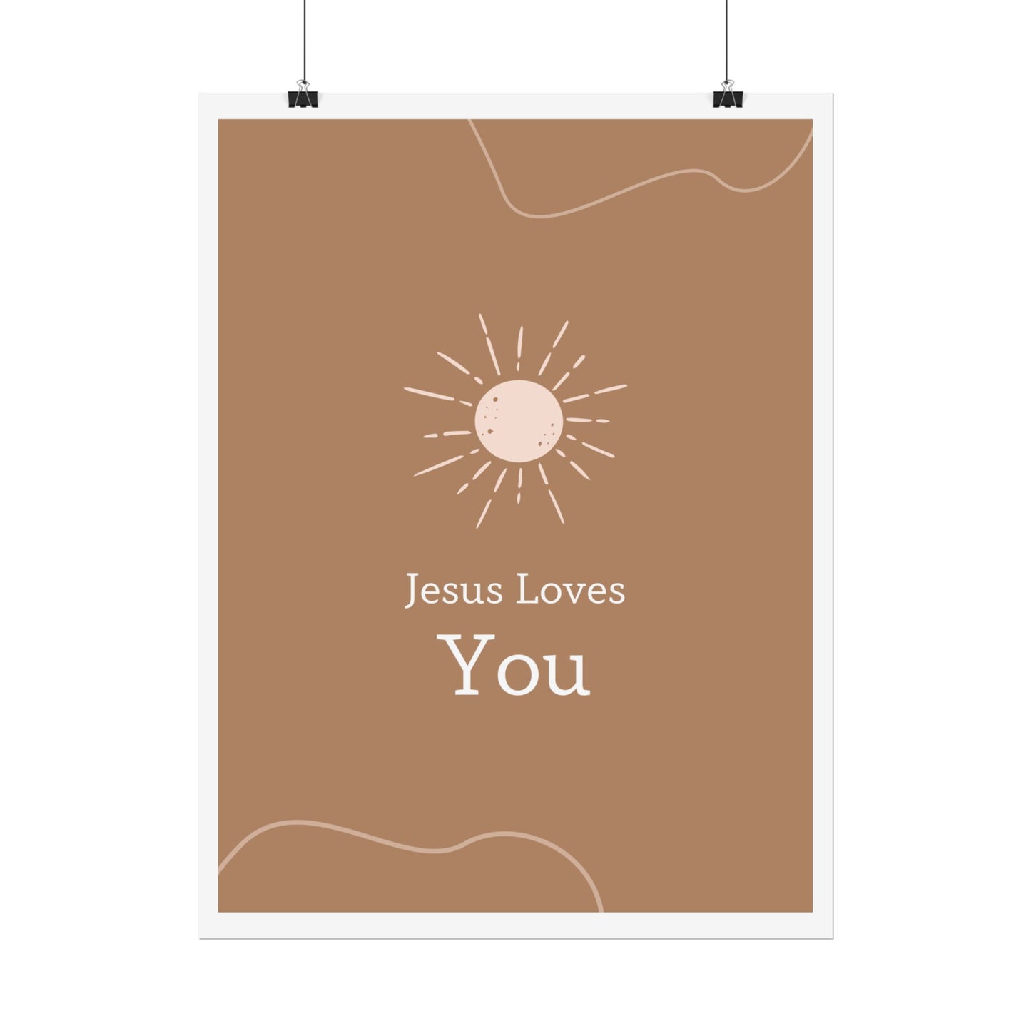 Inspirational Wall Art Poster, Jesus Loves You Decor, Positive Vibes, Faith-Based Gift, Uplifting Home Decor