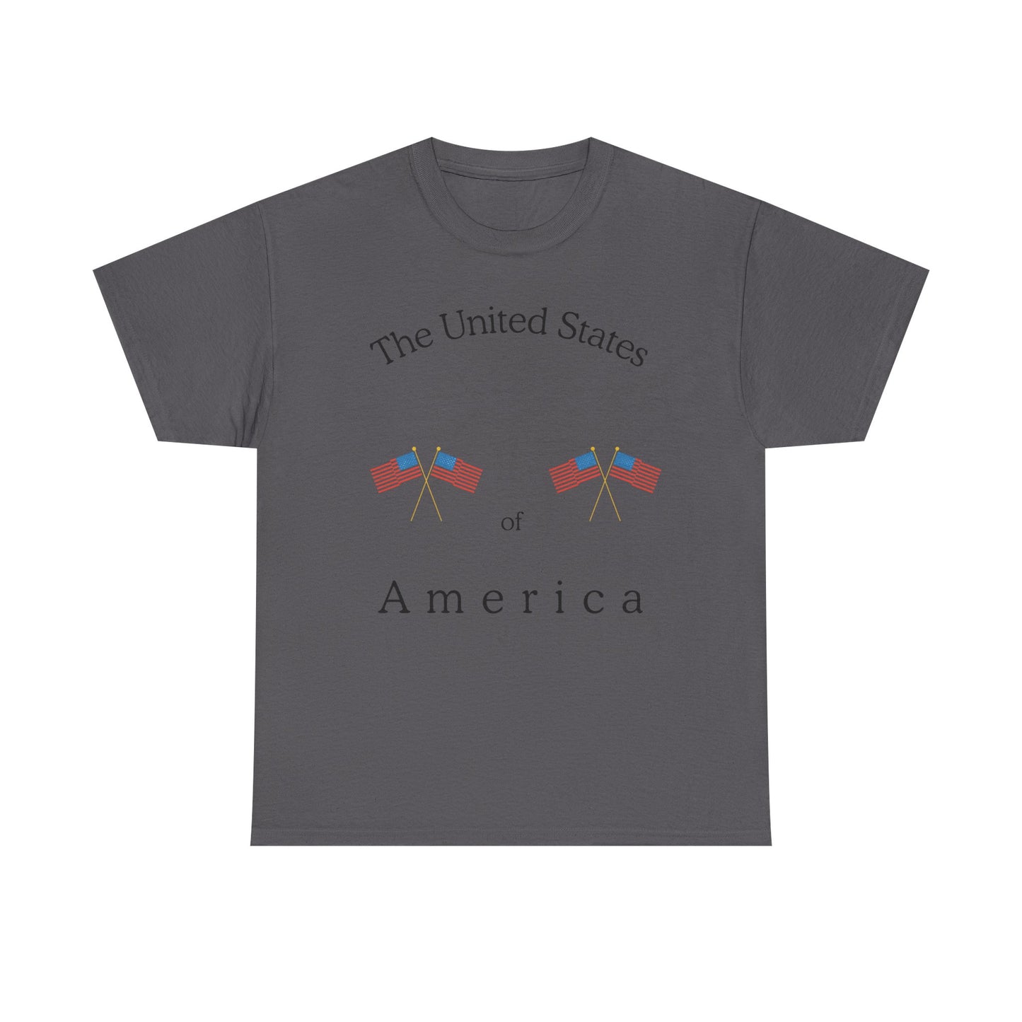Patriotic Heavy Cotton Tee – USA Flag Design