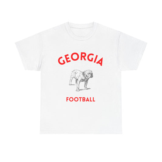 Georgia Football Unisex Heavy Cotton Tee, Casual Sports Tee, Football Game Shirt, Gift for Fans, Georgia Bulldogs Apparel