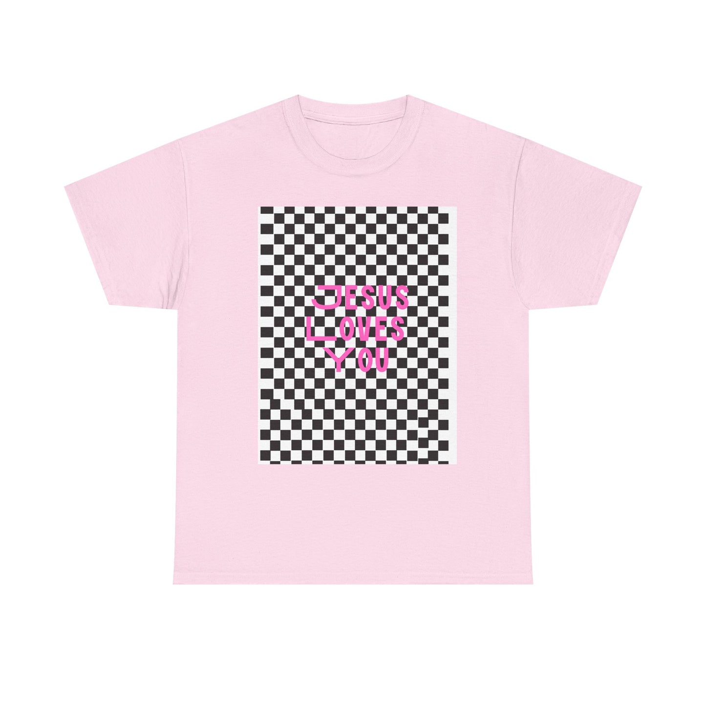 Chic Checkerboard Tee - Trendy Unisex Heavy Cotton Shirt, Casual Wear, Gift for Her, Stylish Outfit, Everyday Fashion