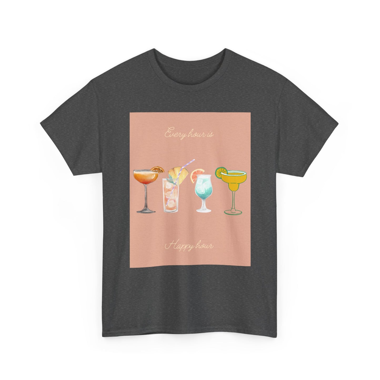 Cocktail Vibes Unisex Heavy Cotton Tee, Summer Party Shirt, Retro Drinks Graphic Tee, Gift for Cocktail Lovers, Vacation Wear, Fun T-Shirt