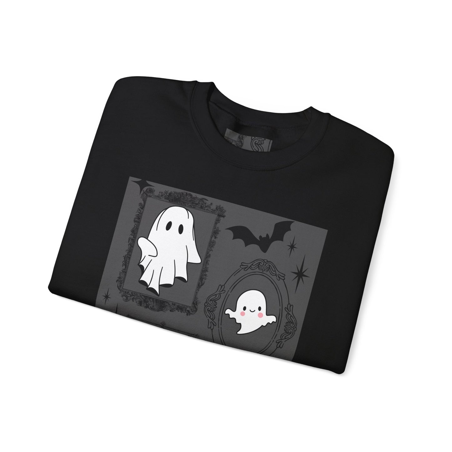 Spooky Ghost Halloween Sweatshirt, Unisex Crewneck, Cozy Fall Fashion, Trick or Treat, Halloween Party Apparel, Cute Ghost Design