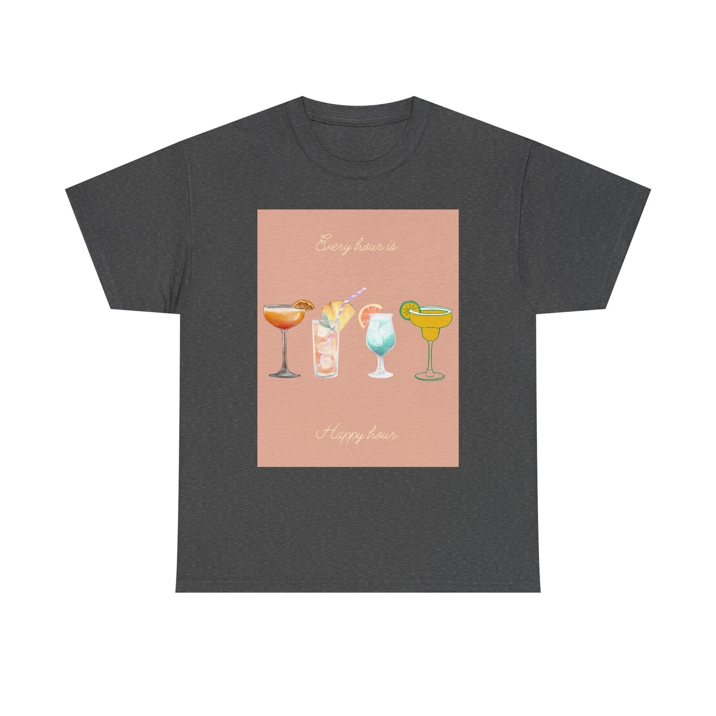 Cocktail Vibes Unisex Heavy Cotton Tee, Summer Party Shirt, Retro Drinks Graphic Tee, Gift for Cocktail Lovers, Vacation Wear, Fun T-Shirt