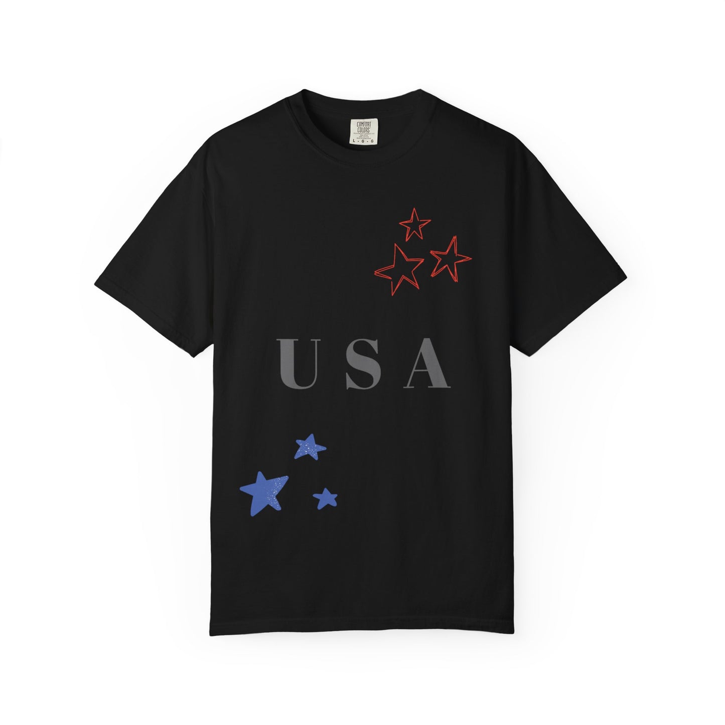 Patriotic Unisex Garment-Dyed T-Shirt - USA Stars Design