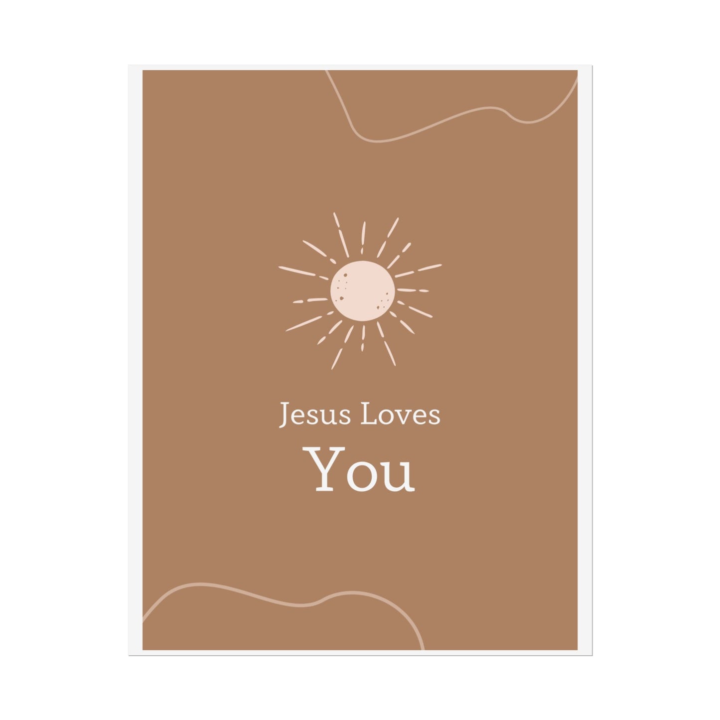 Inspirational Wall Art Poster, Jesus Loves You Decor, Positive Vibes, Faith-Based Gift, Uplifting Home Decor