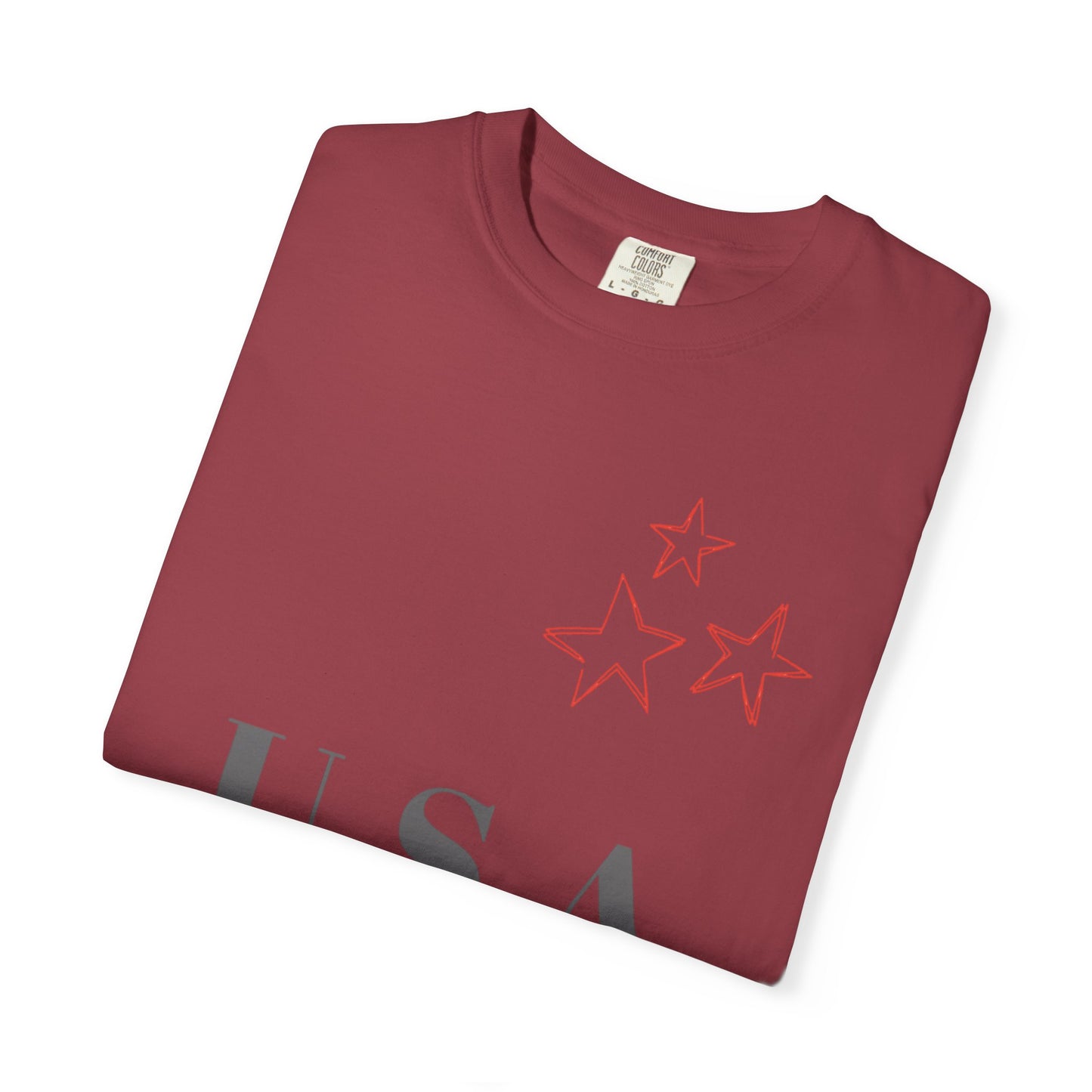 Patriotic Unisex Garment-Dyed T-Shirt - USA Stars Design