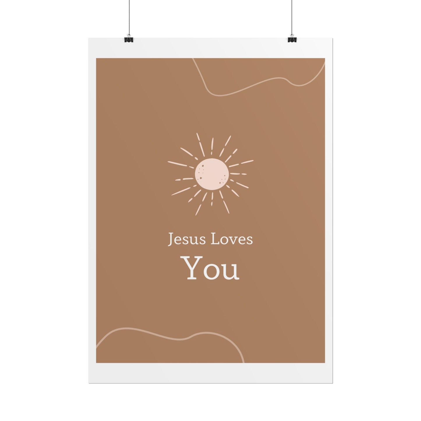 Inspirational Wall Art Poster, Jesus Loves You Decor, Positive Vibes, Faith-Based Gift, Uplifting Home Decor