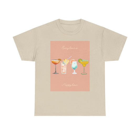 Cocktail Vibes Unisex Heavy Cotton Tee, Summer Party Shirt, Retro Drinks Graphic Tee, Gift for Cocktail Lovers, Vacation Wear, Fun T-Shirt
