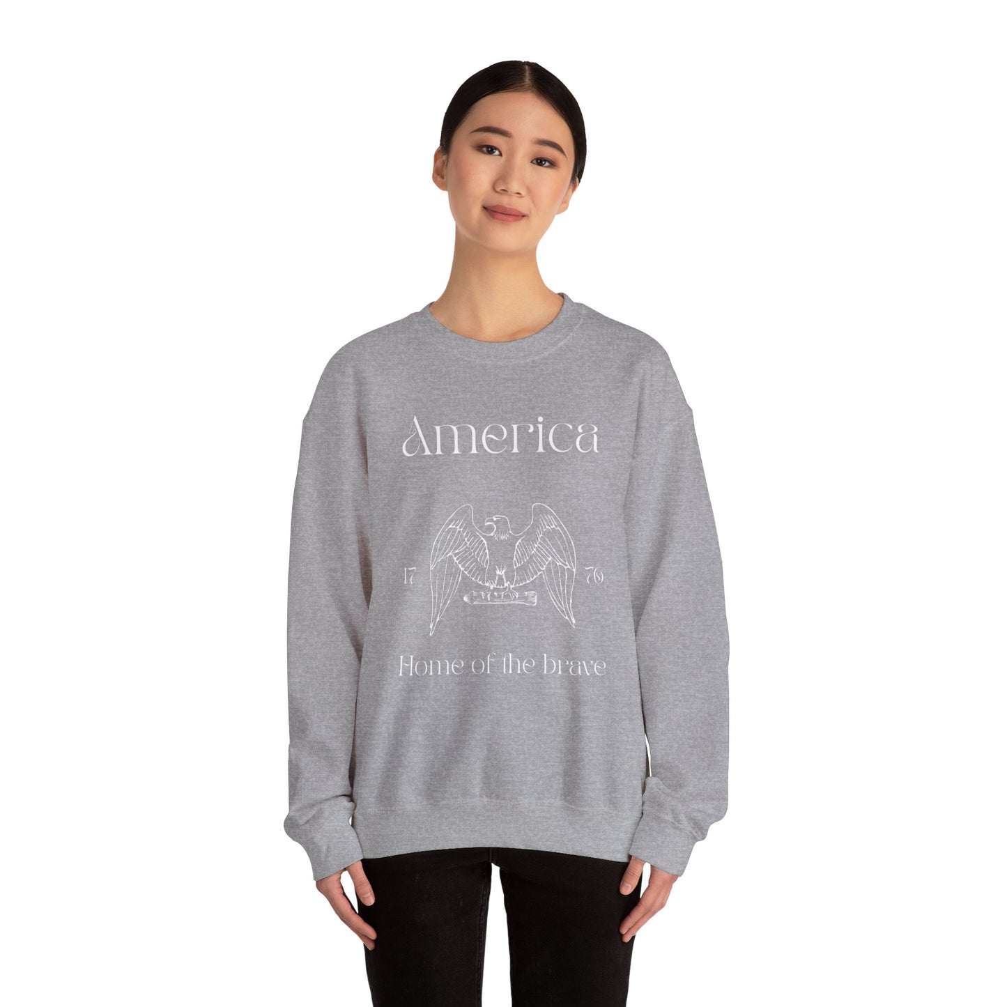 Patriotic Unisex Crewneck Sweatshirt - America, Home of the Brave