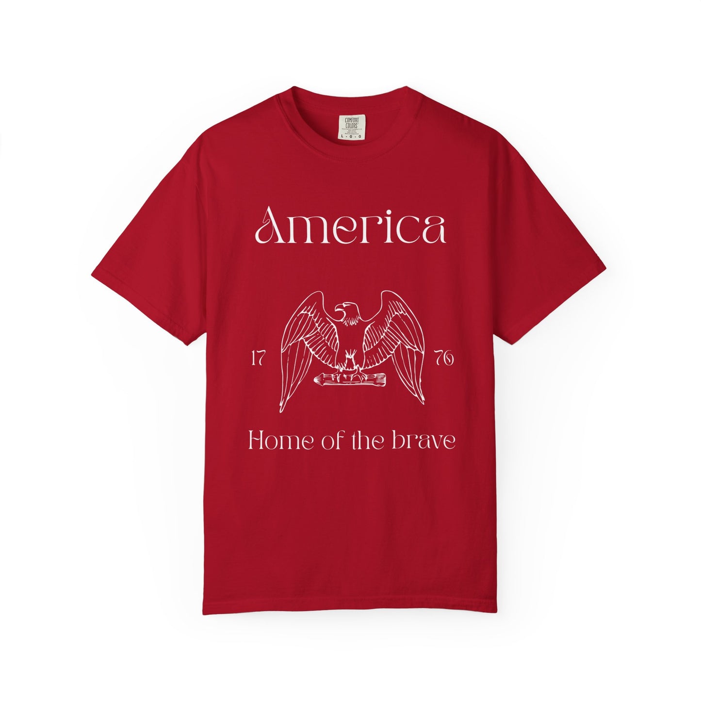Vintage America T-Shirt - Home of the Brave - Unisex Garment-Dyed Tees