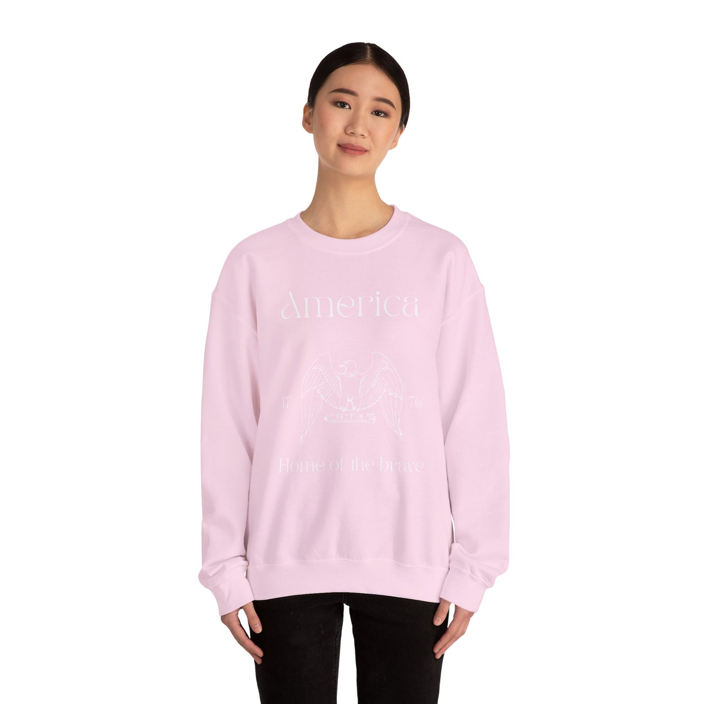 Patriotic Unisex Crewneck Sweatshirt - America, Home of the Brave