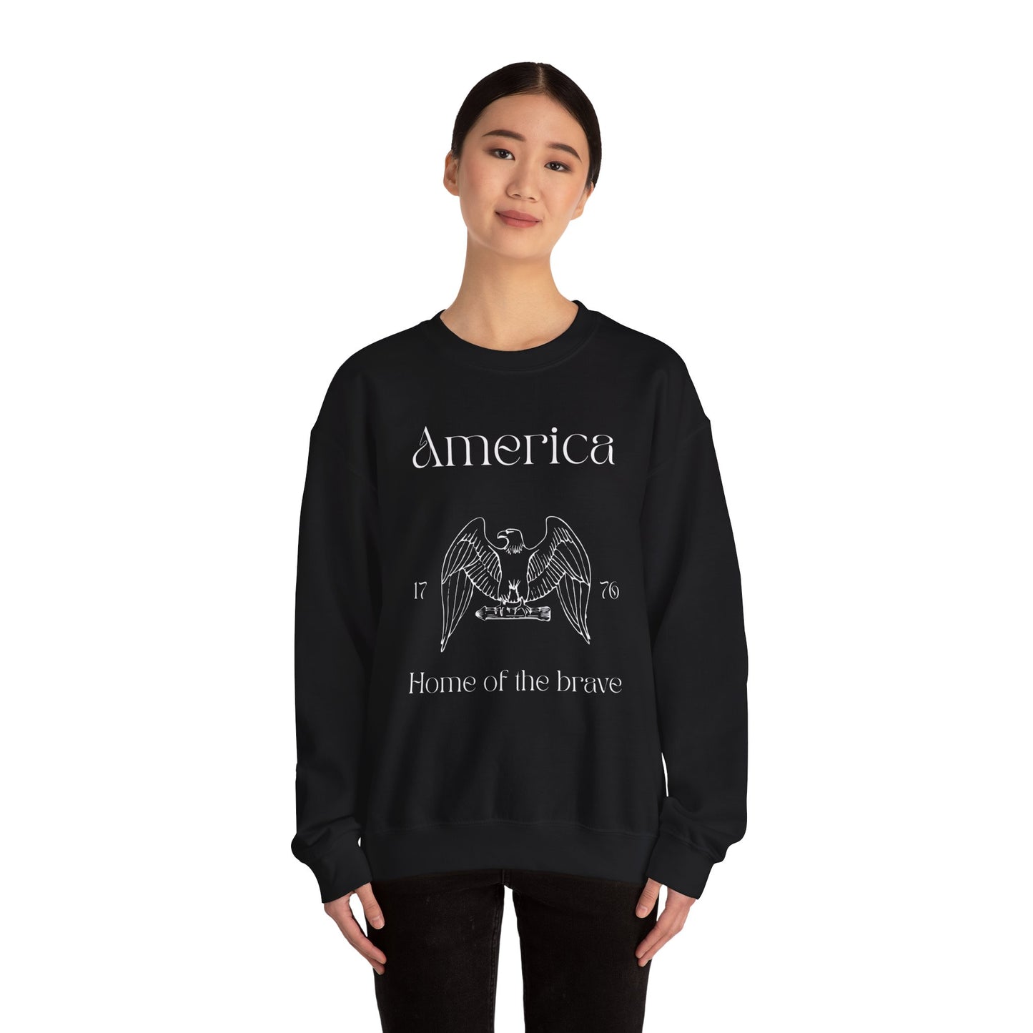 Patriotic Unisex Crewneck Sweatshirt - America, Home of the Brave