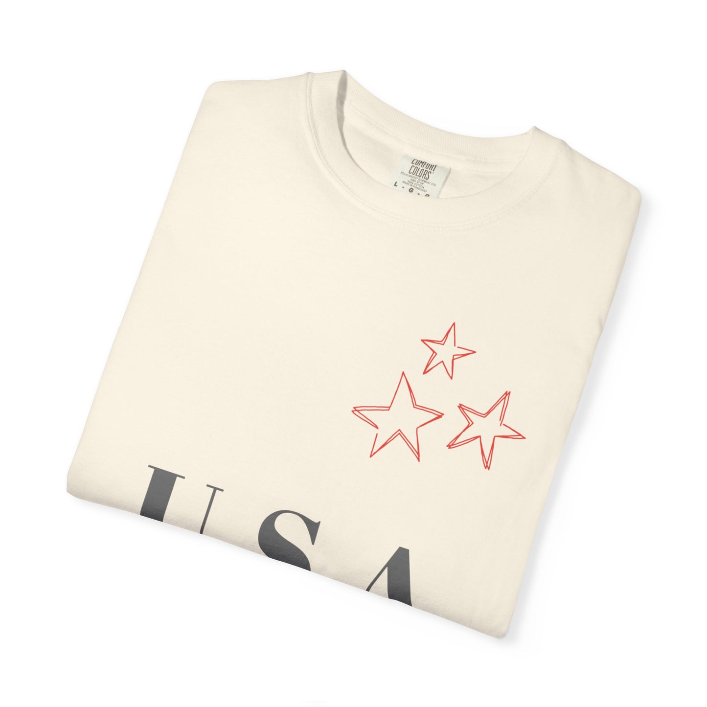 Patriotic Unisex Garment-Dyed T-Shirt - USA Stars Design