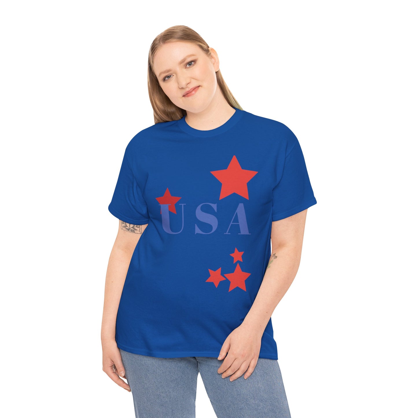 Celebrate Freedom Unisex Heavy Cotton Tee - USA Stars Design