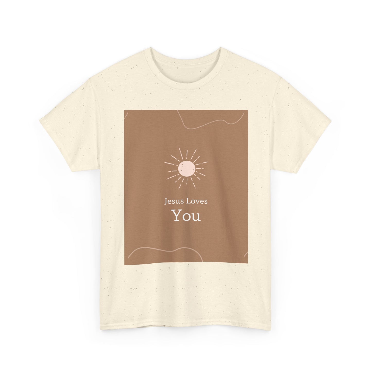 Unisex Heavy Cotton Tee - "Jesus Loves You" Inspirational Tee, Perfect for Everyday Wear, Gifts, Faith-Based Events, Summer Outings
