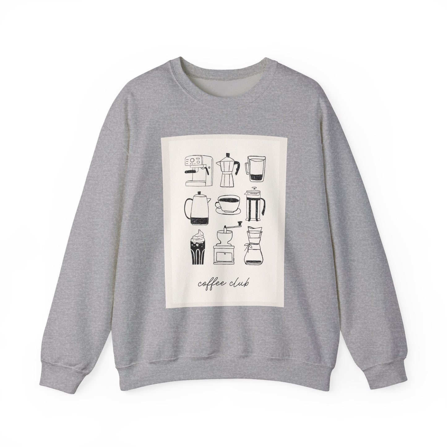 Coffee Club Crewneck Sweatshirt, Cozy Fashion Sweatshirt, Perfect for Coffee Lovers, Unique Gift for Baristas, Casual Wear, Coffee [...]
