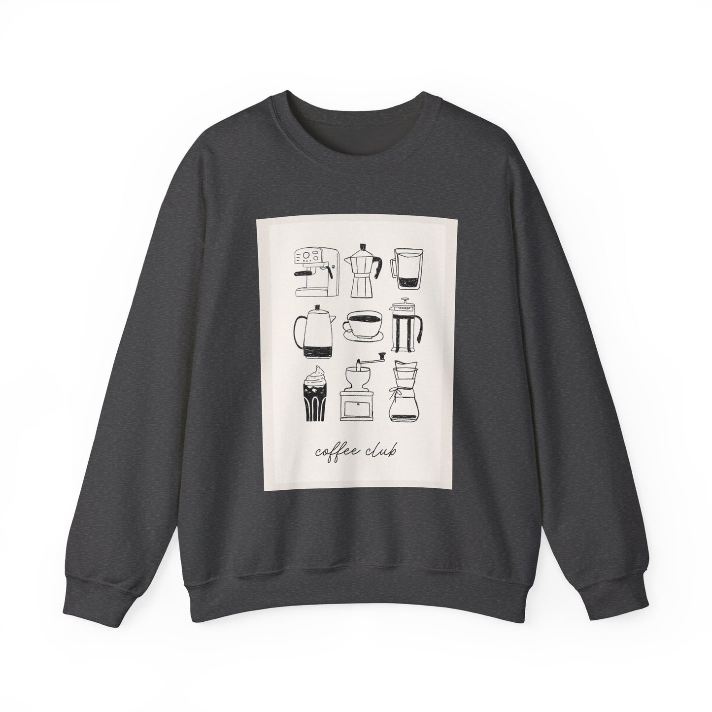 Coffee Club Crewneck Sweatshirt, Cozy Fashion Sweatshirt, Perfect for Coffee Lovers, Unique Gift for Baristas, Casual Wear, Coffee [...]