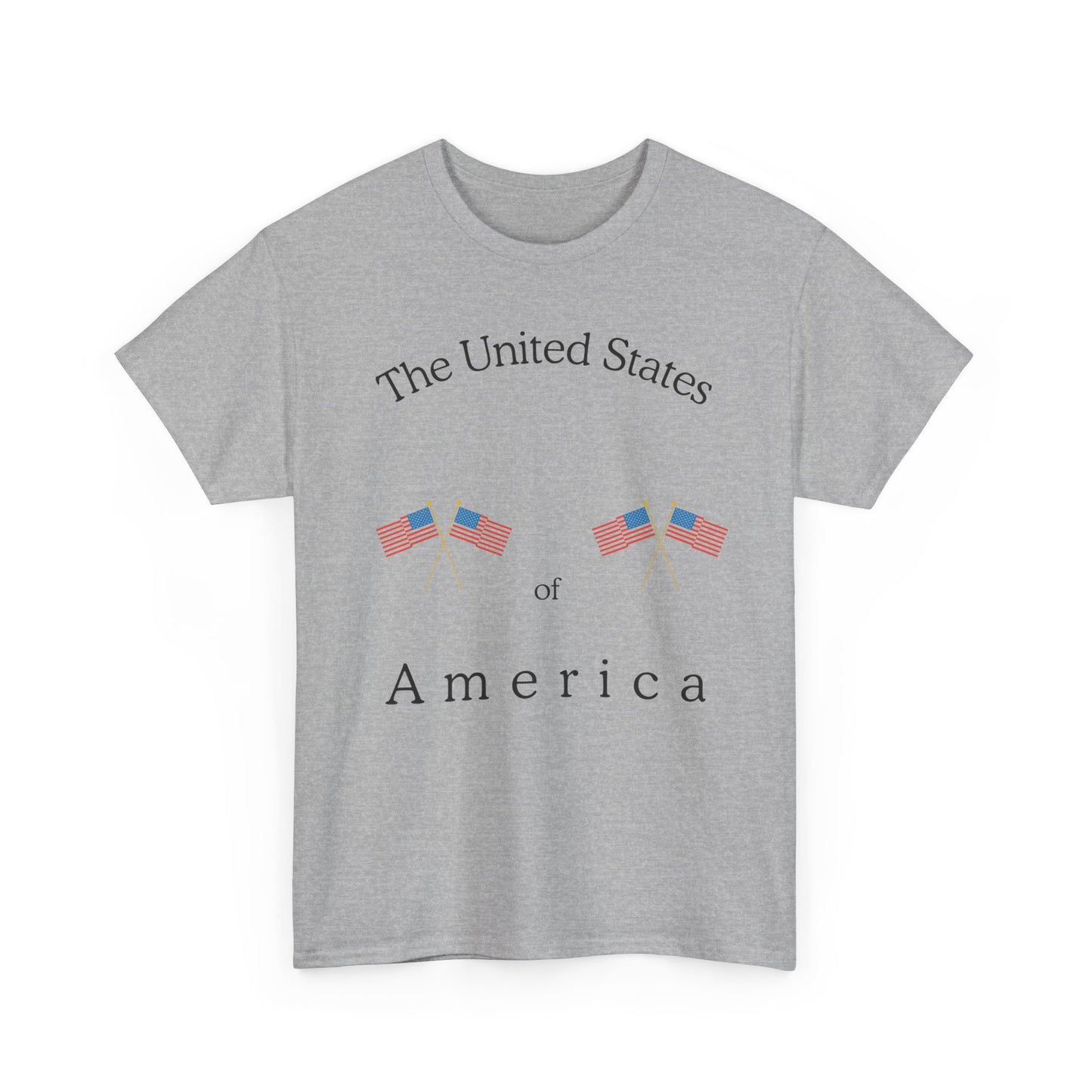 Patriotic Heavy Cotton Tee – USA Flag Design