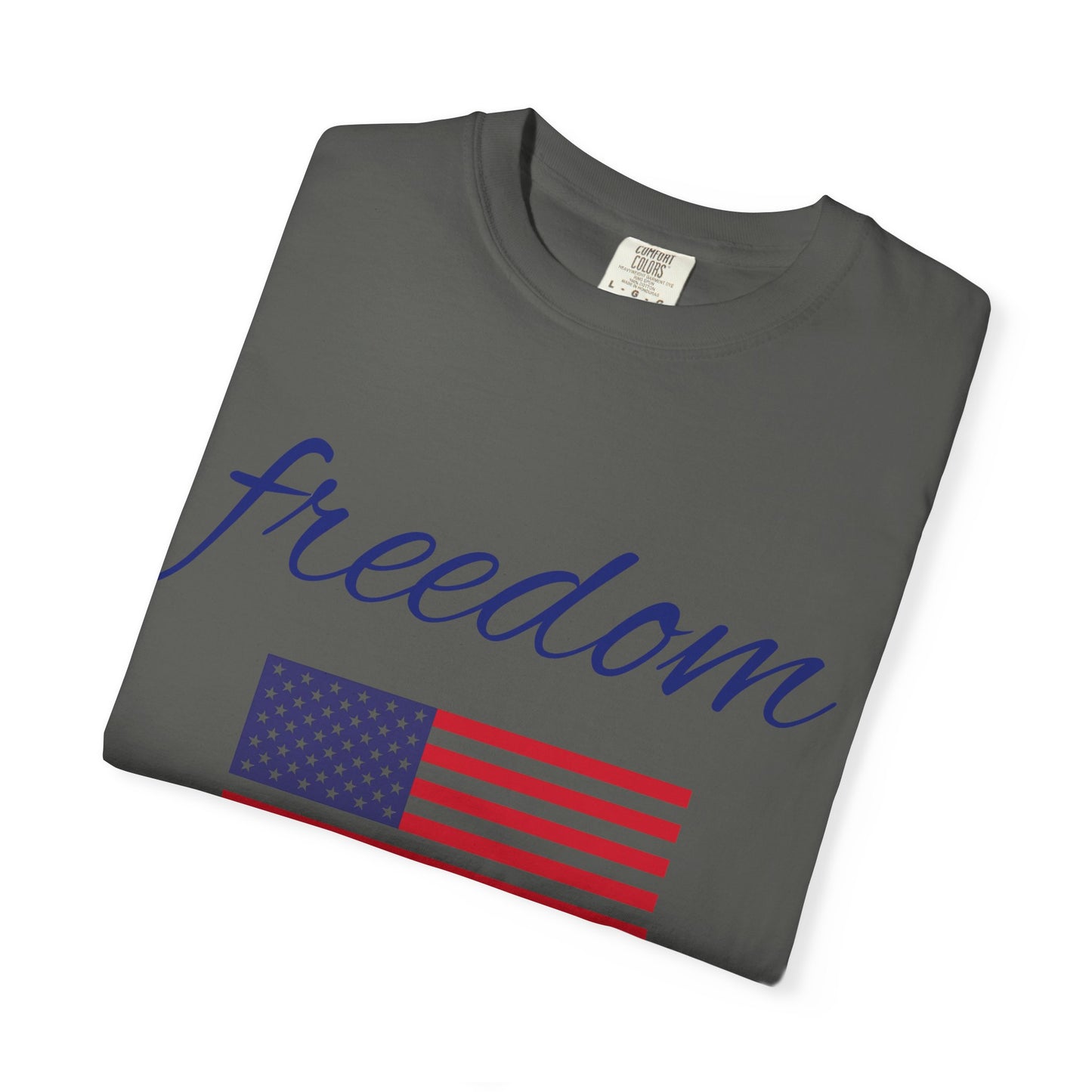 Freedom Unisex Garment-Dyed T-Shirt with American Flag Design