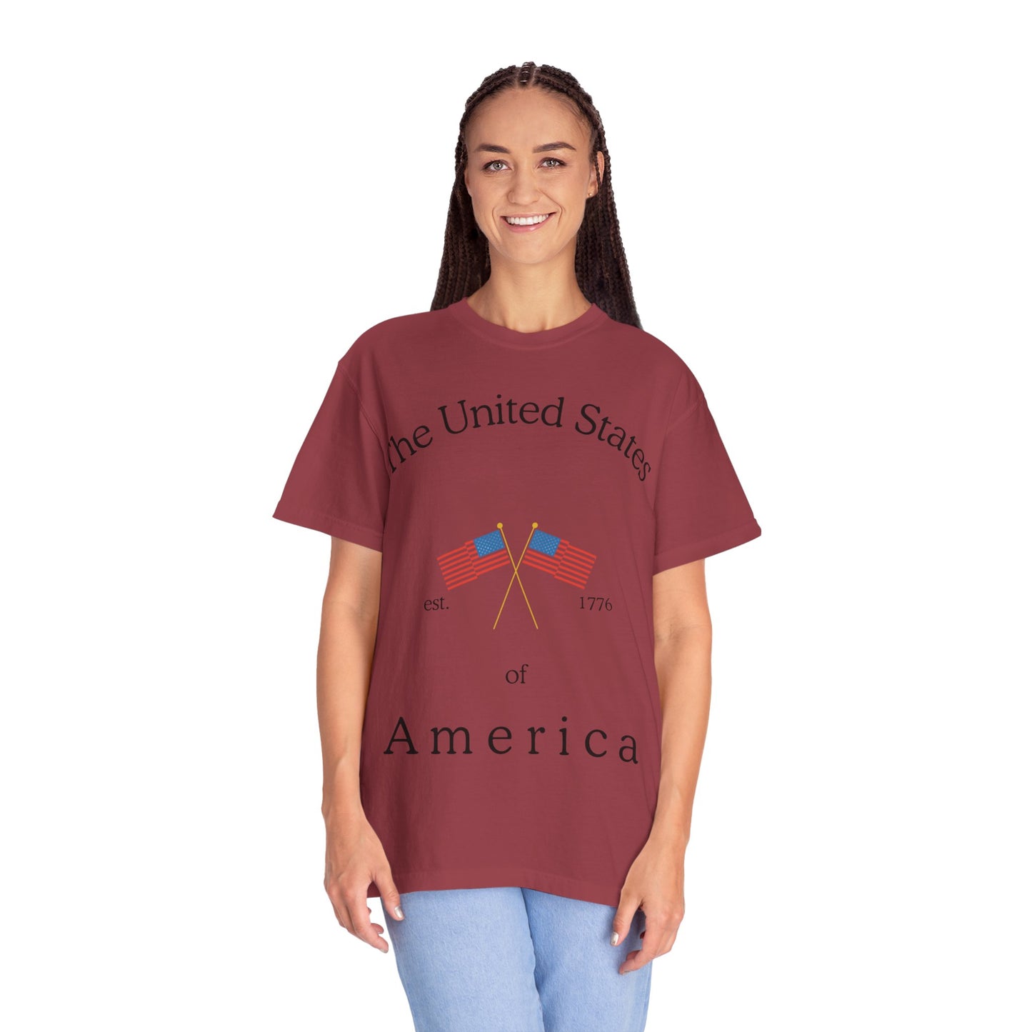 Patriotic Graphic Tee: The United States of America