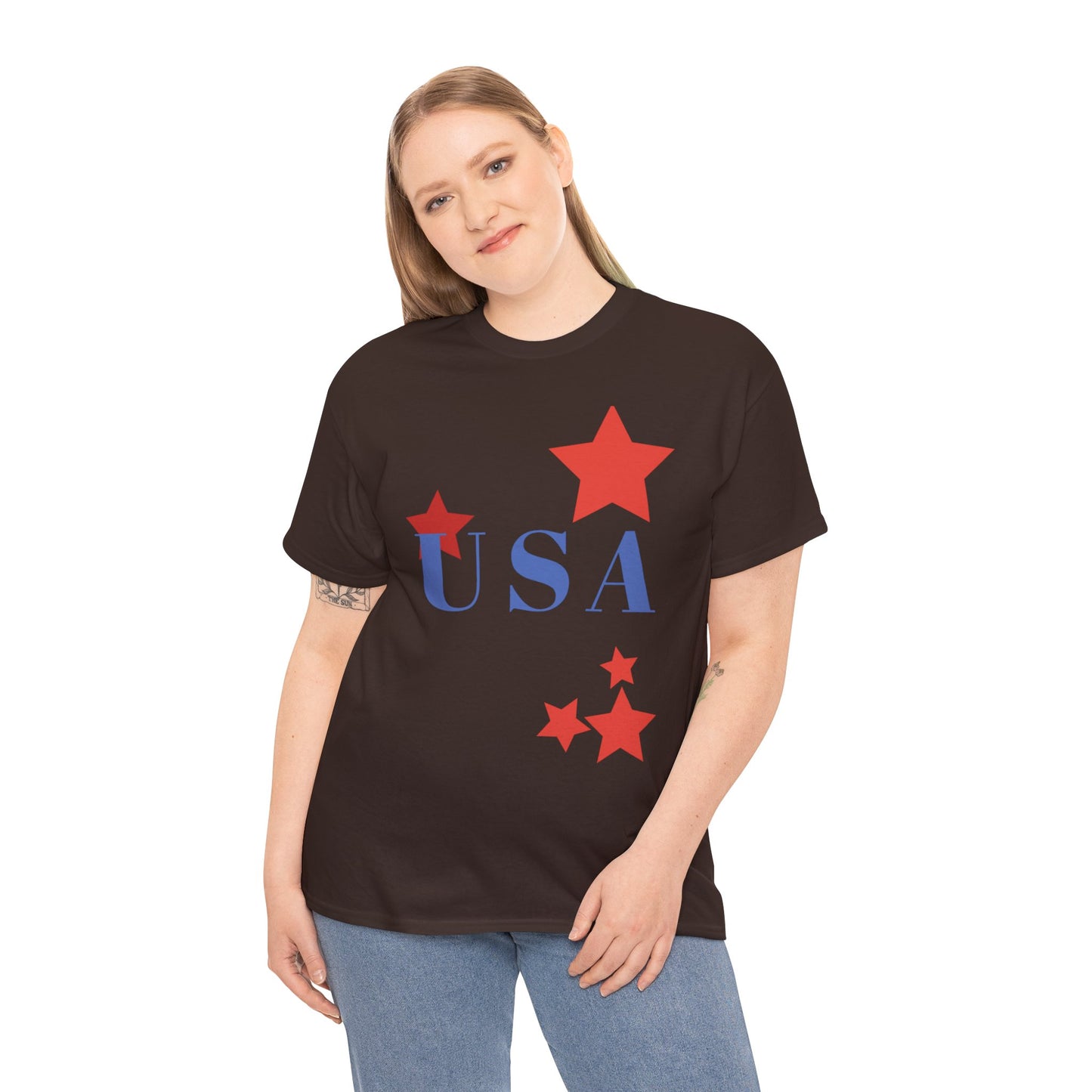 Celebrate Freedom Unisex Heavy Cotton Tee - USA Stars Design