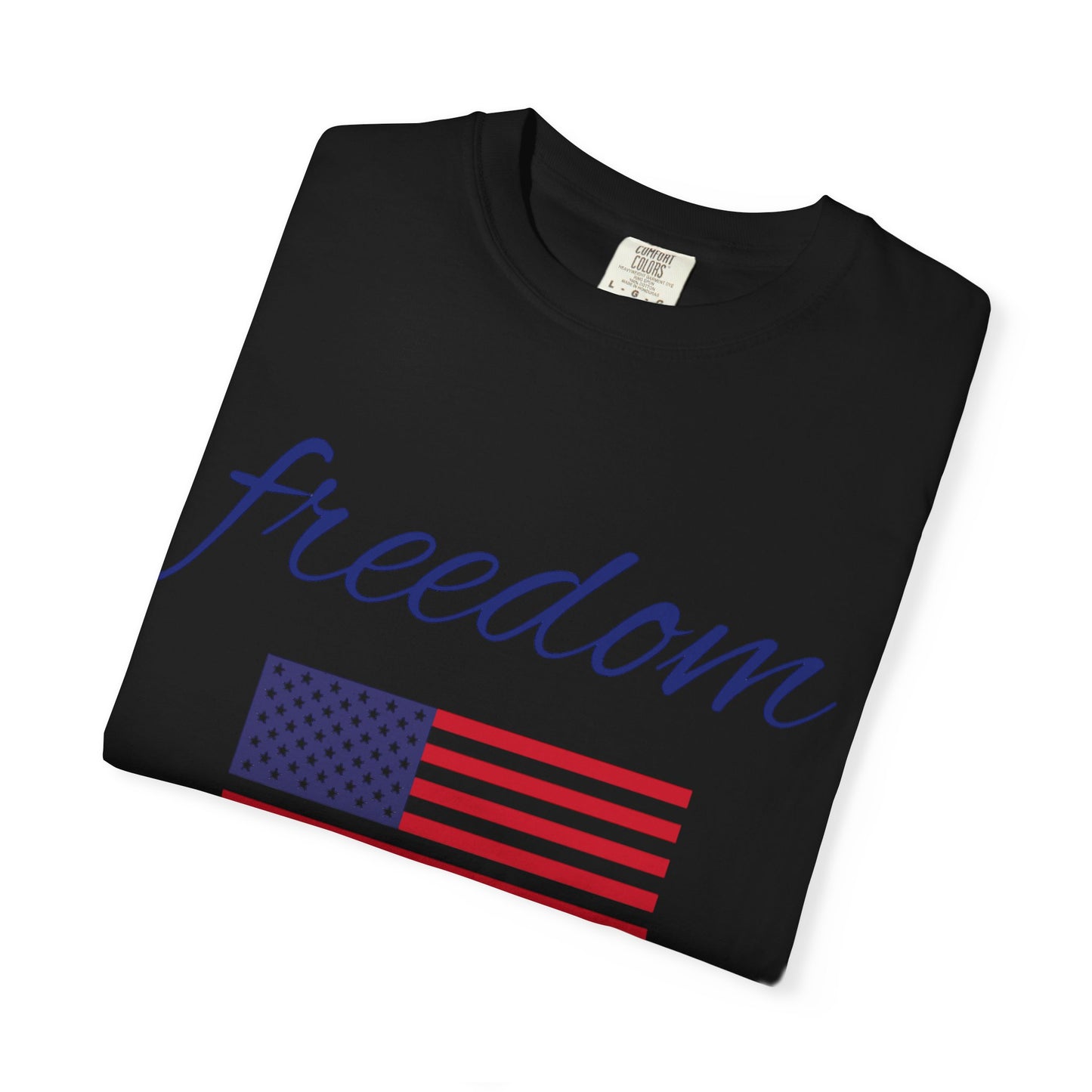 Freedom Unisex Garment-Dyed T-Shirt with American Flag Design