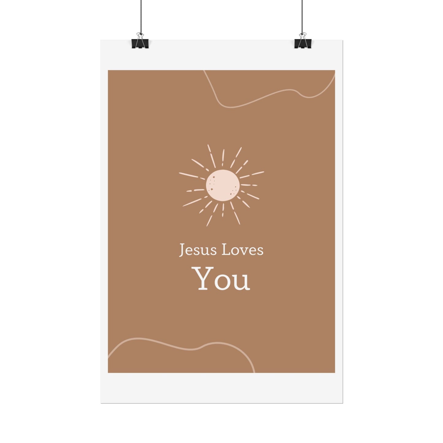 Inspirational Wall Art Poster, Jesus Loves You Decor, Positive Vibes, Faith-Based Gift, Uplifting Home Decor