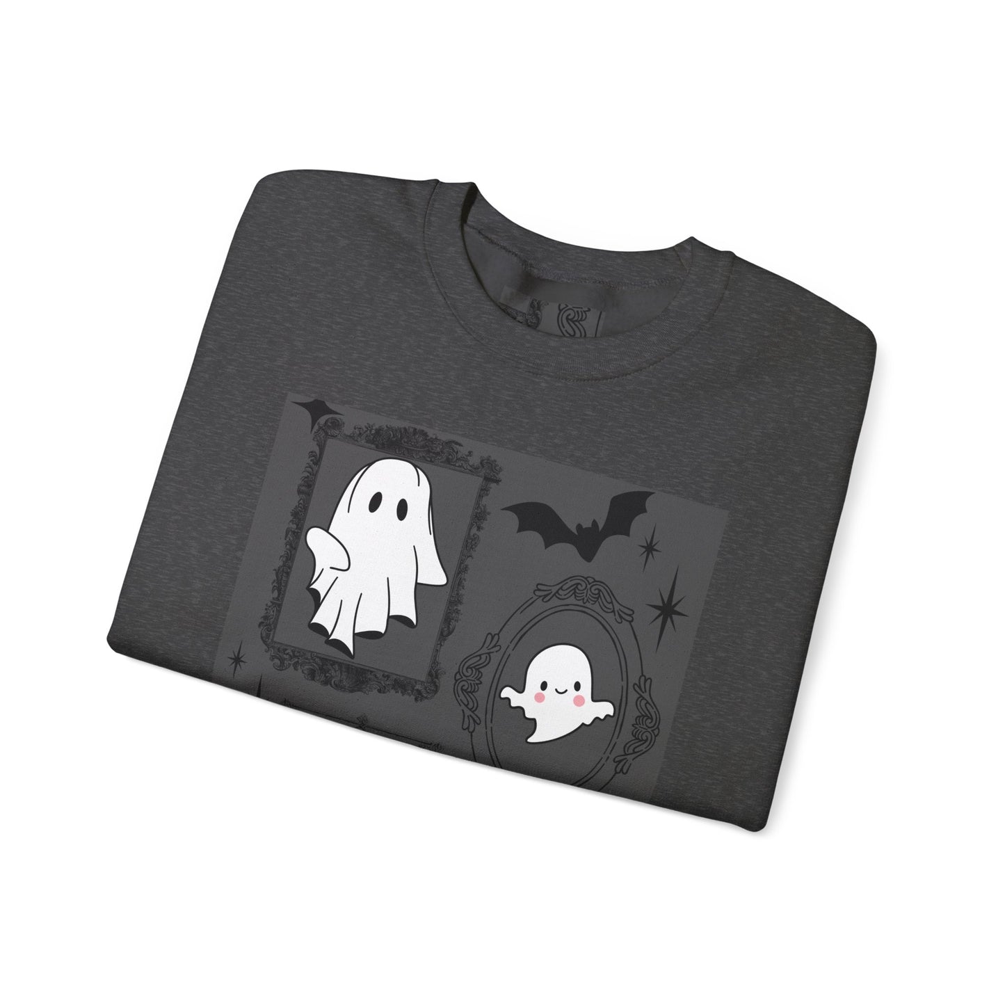 Spooky Ghost Halloween Sweatshirt, Unisex Crewneck, Cozy Fall Fashion, Trick or Treat, Halloween Party Apparel, Cute Ghost Design