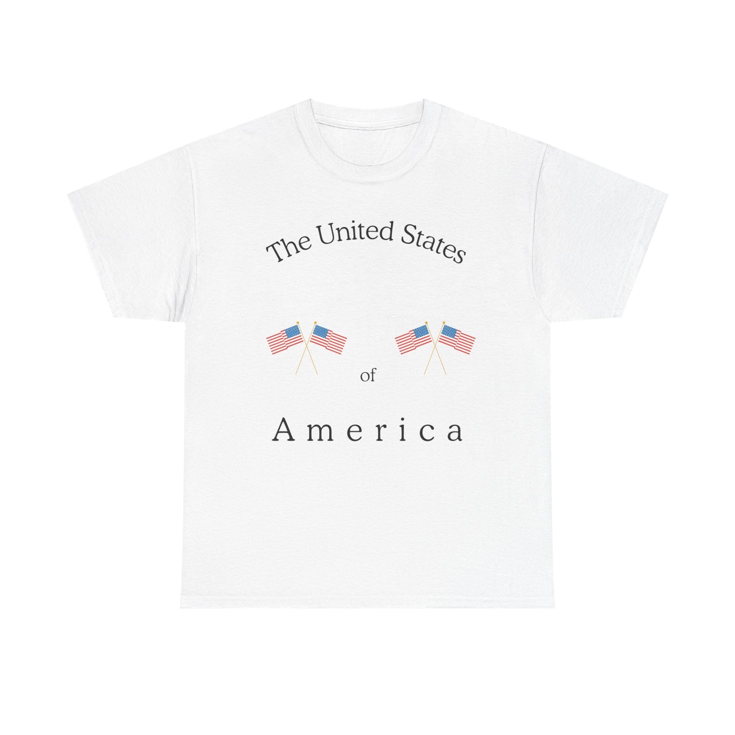 Patriotic Heavy Cotton Tee – USA Flag Design