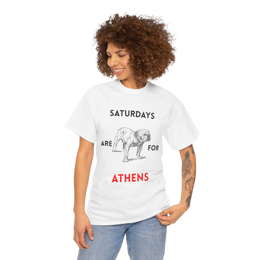 Saturdays Are for Athens Unisex Tee, Casual Cotton Shirt, Dog Lover Gift, Weekend Vibes T-Shirt, Summer Wardrobe Essential