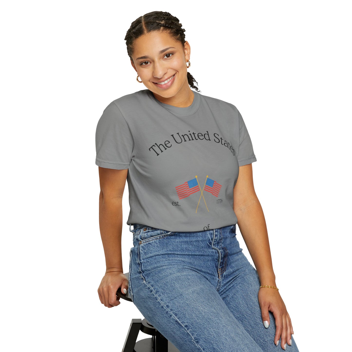Patriotic Graphic Tee: The United States of America