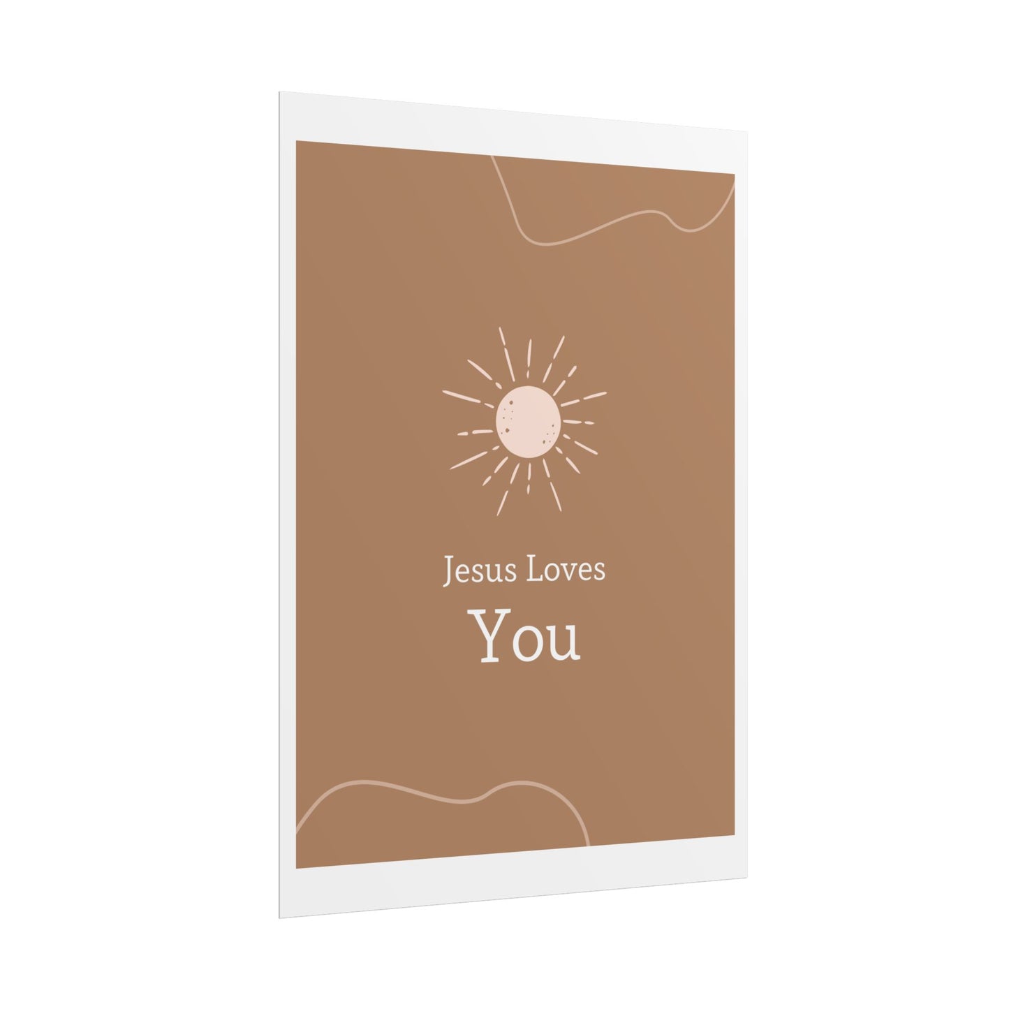 Inspirational Wall Art Poster, Jesus Loves You Decor, Positive Vibes, Faith-Based Gift, Uplifting Home Decor
