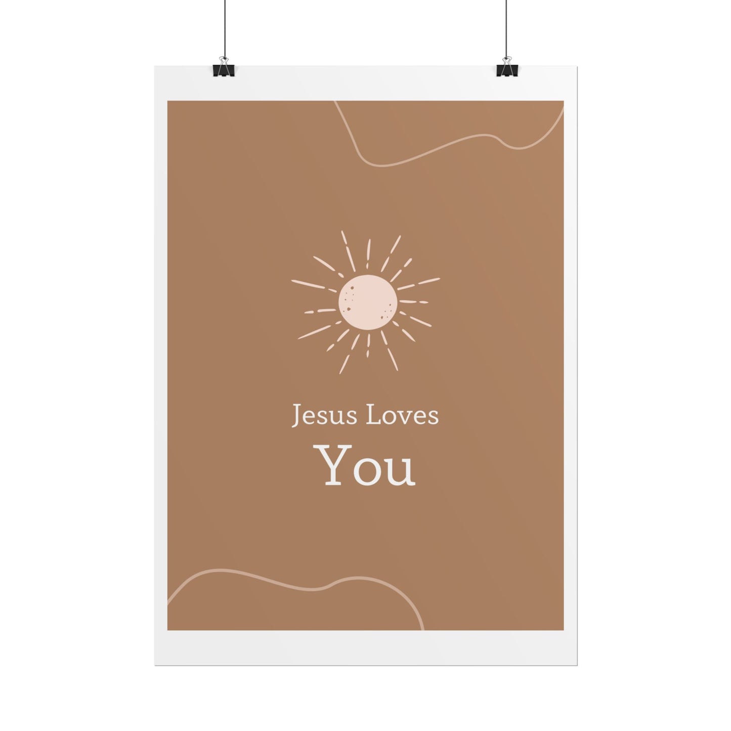 Inspirational Wall Art Poster, Jesus Loves You Decor, Positive Vibes, Faith-Based Gift, Uplifting Home Decor