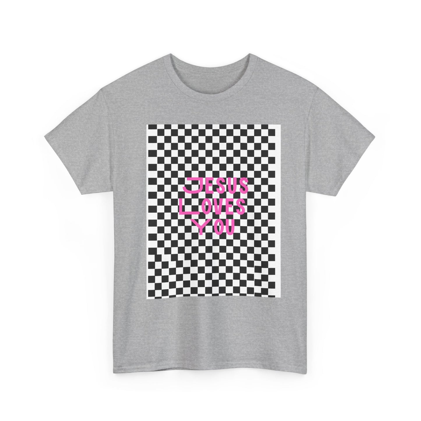Chic Checkerboard Tee - Trendy Unisex Heavy Cotton Shirt, Casual Wear, Gift for Her, Stylish Outfit, Everyday Fashion