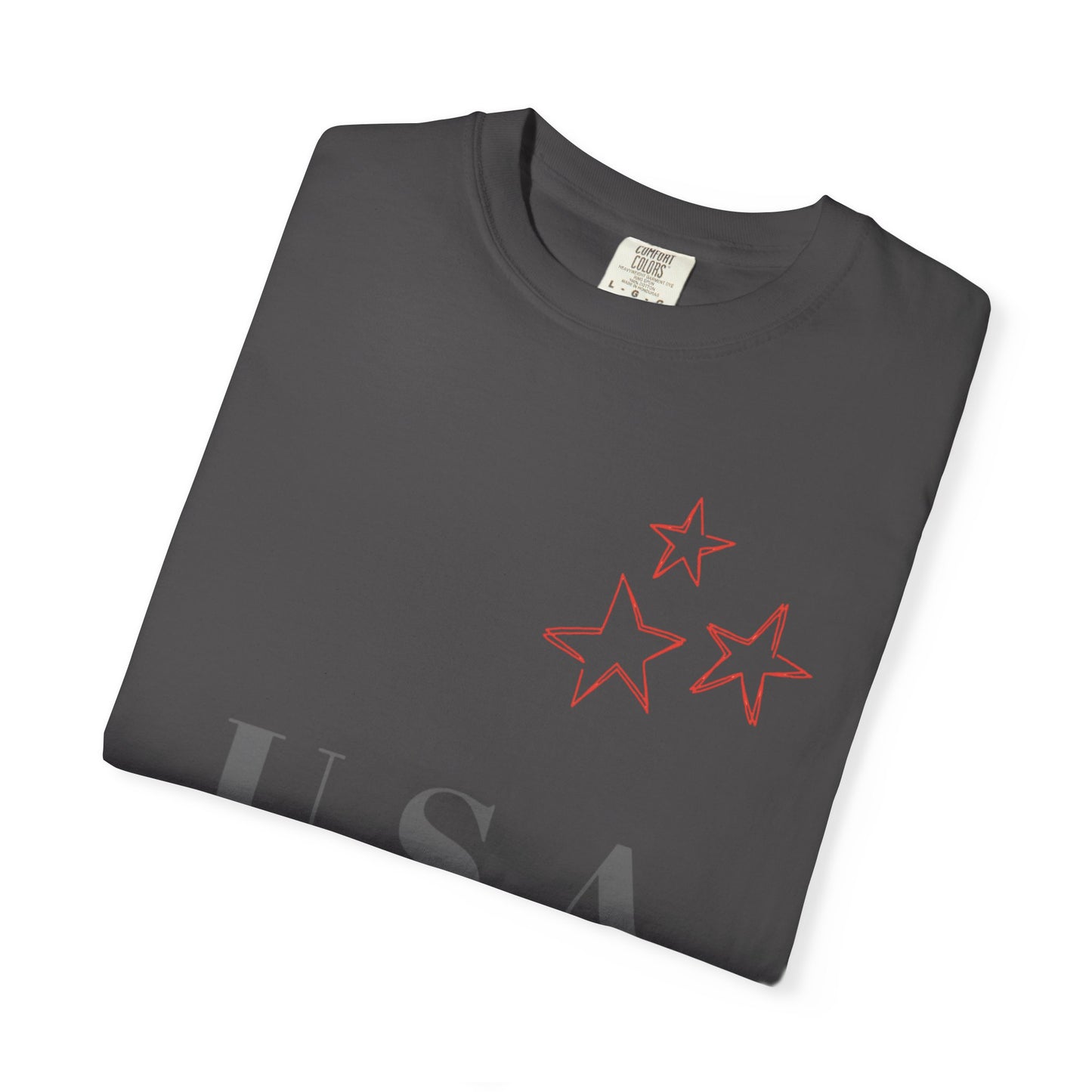 Patriotic Unisex Garment-Dyed T-Shirt - USA Stars Design