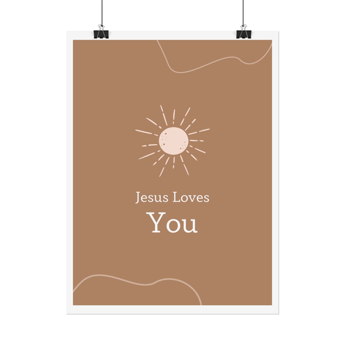 Inspirational Wall Art Poster, Jesus Loves You Decor, Positive Vibes, Faith-Based Gift, Uplifting Home Decor
