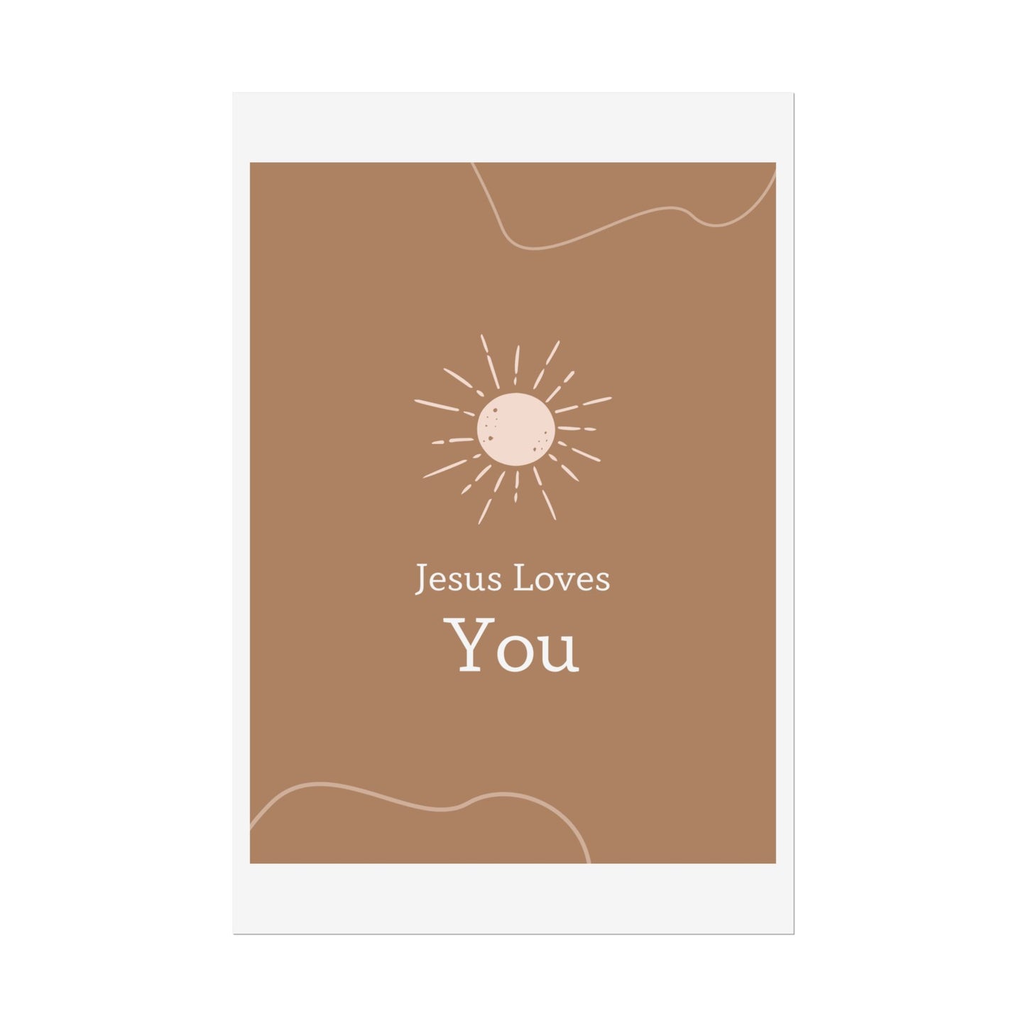 Inspirational Wall Art Poster, Jesus Loves You Decor, Positive Vibes, Faith-Based Gift, Uplifting Home Decor