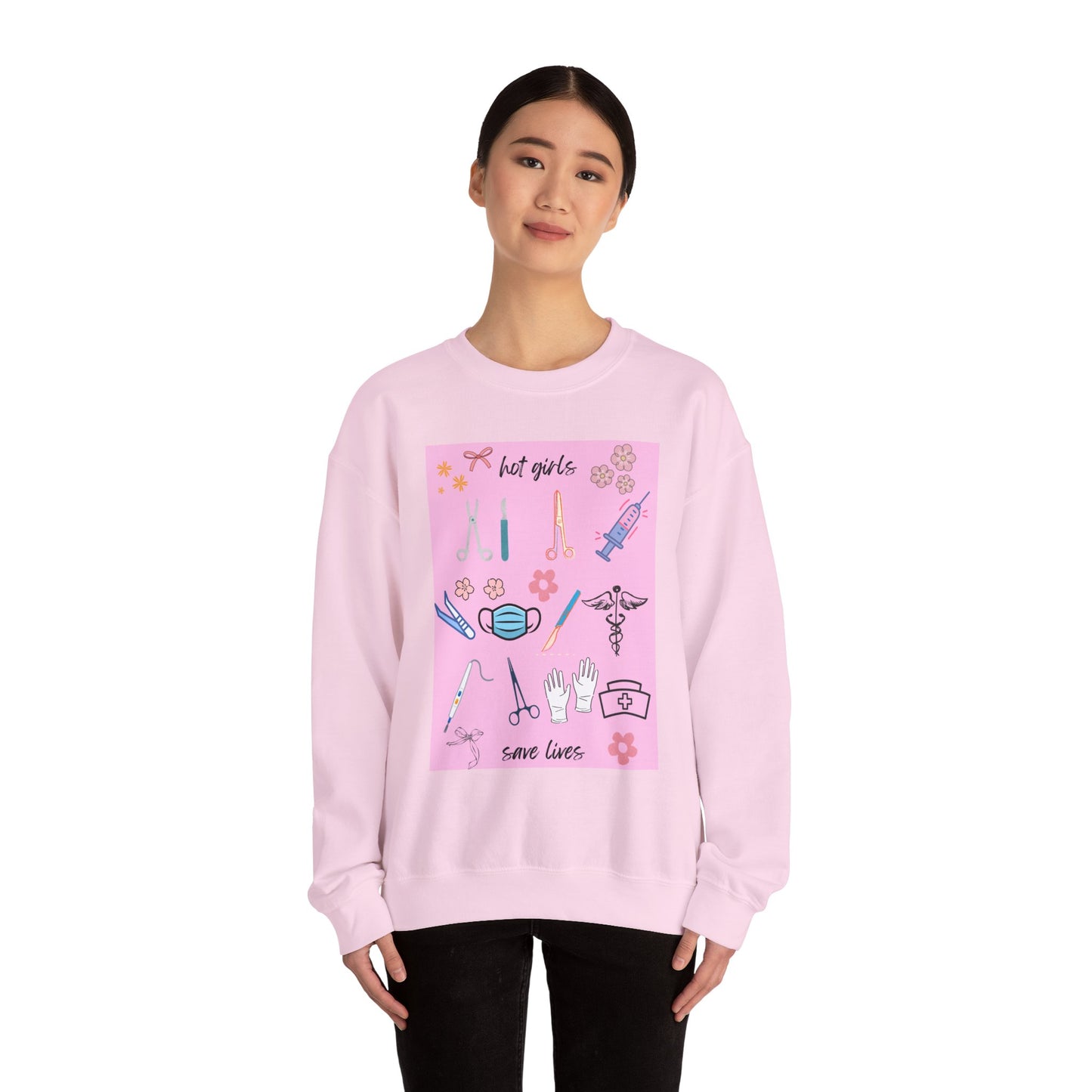 Healthcare Heroes Sweatshirt, Hot Girls Save Lives Crewneck, Nurse Appreciation Gift, Medical Student Sweatshirt, Cute Medical [...]