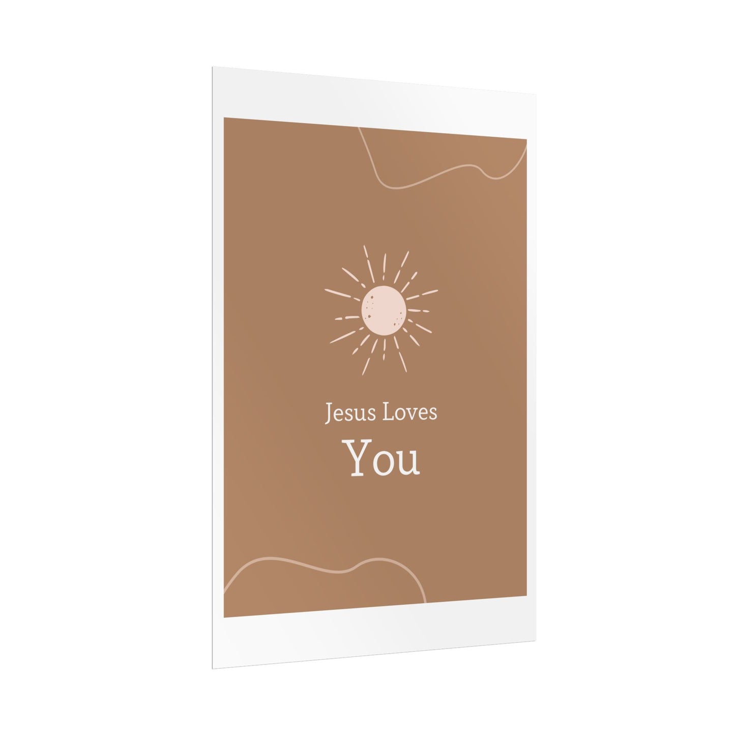 Inspirational Wall Art Poster, Jesus Loves You Decor, Positive Vibes, Faith-Based Gift, Uplifting Home Decor
