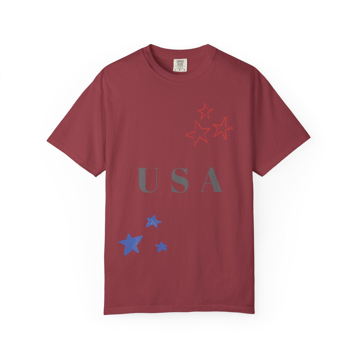 Patriotic Unisex Garment-Dyed T-Shirt - USA Stars Design