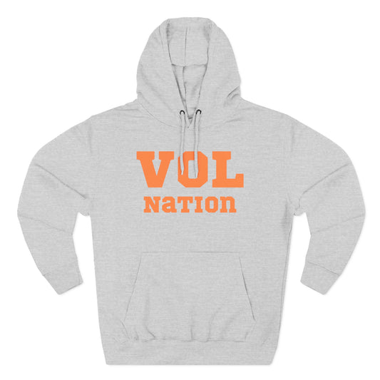 VOL Nation Hoodie, Cozy Fleece Sweatshirt, Sports Fan Apparel, College Team Gear, Gift for Game Day