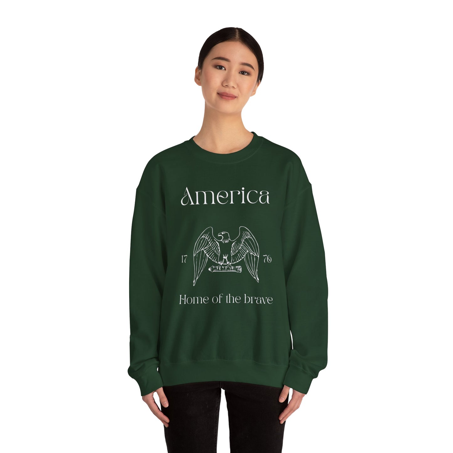 Patriotic Unisex Crewneck Sweatshirt - America, Home of the Brave