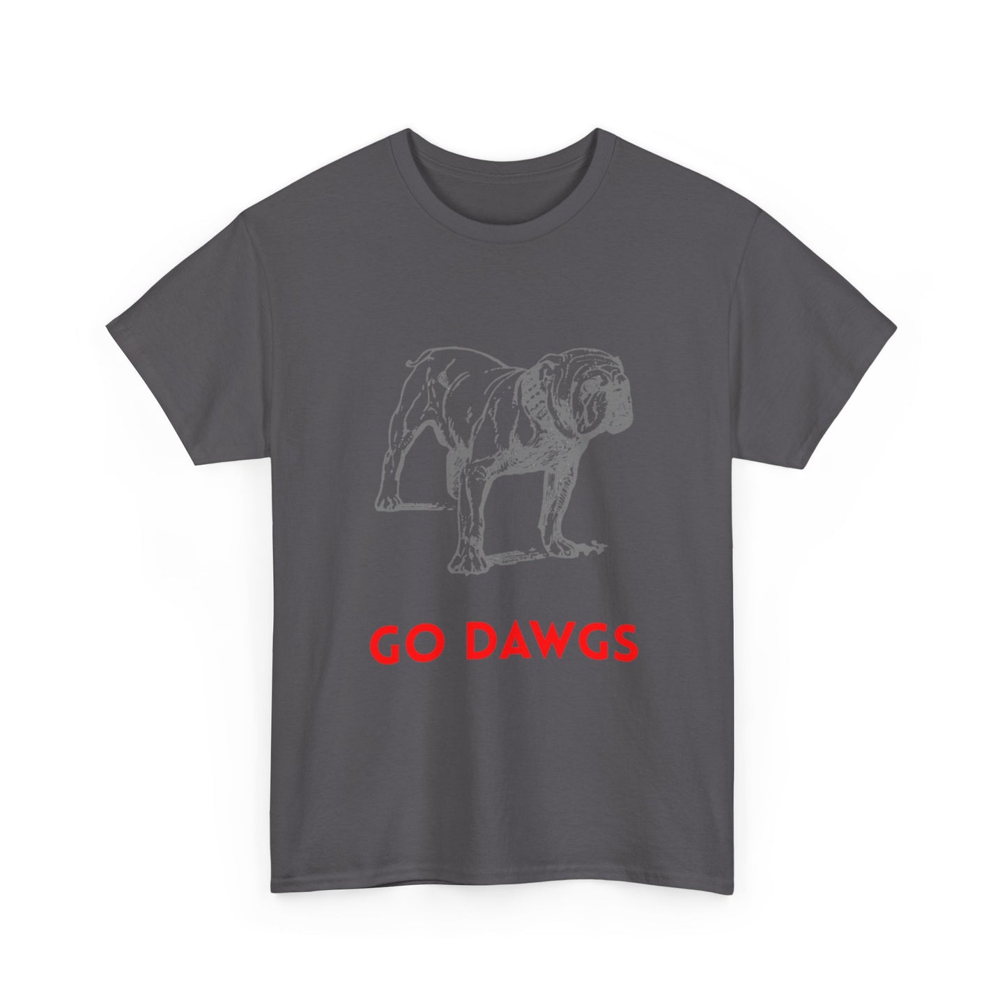 Unisex Heavy Cotton Tee - Go Dawgs Bulldog Design, Dog Lover Gift, College Apparel, Casual Wear, Sports Fan Gear