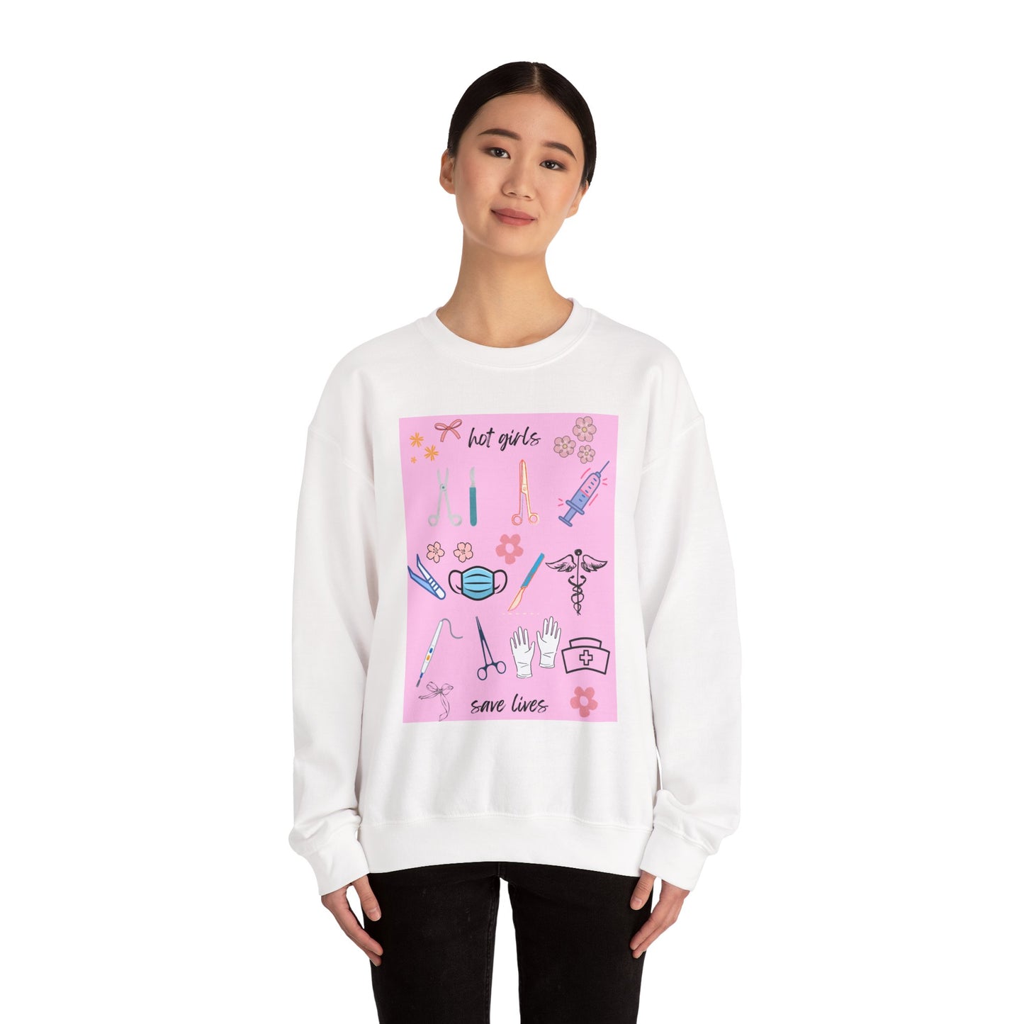 Healthcare Heroes Sweatshirt, Hot Girls Save Lives Crewneck, Nurse Appreciation Gift, Medical Student Sweatshirt, Cute Medical [...]