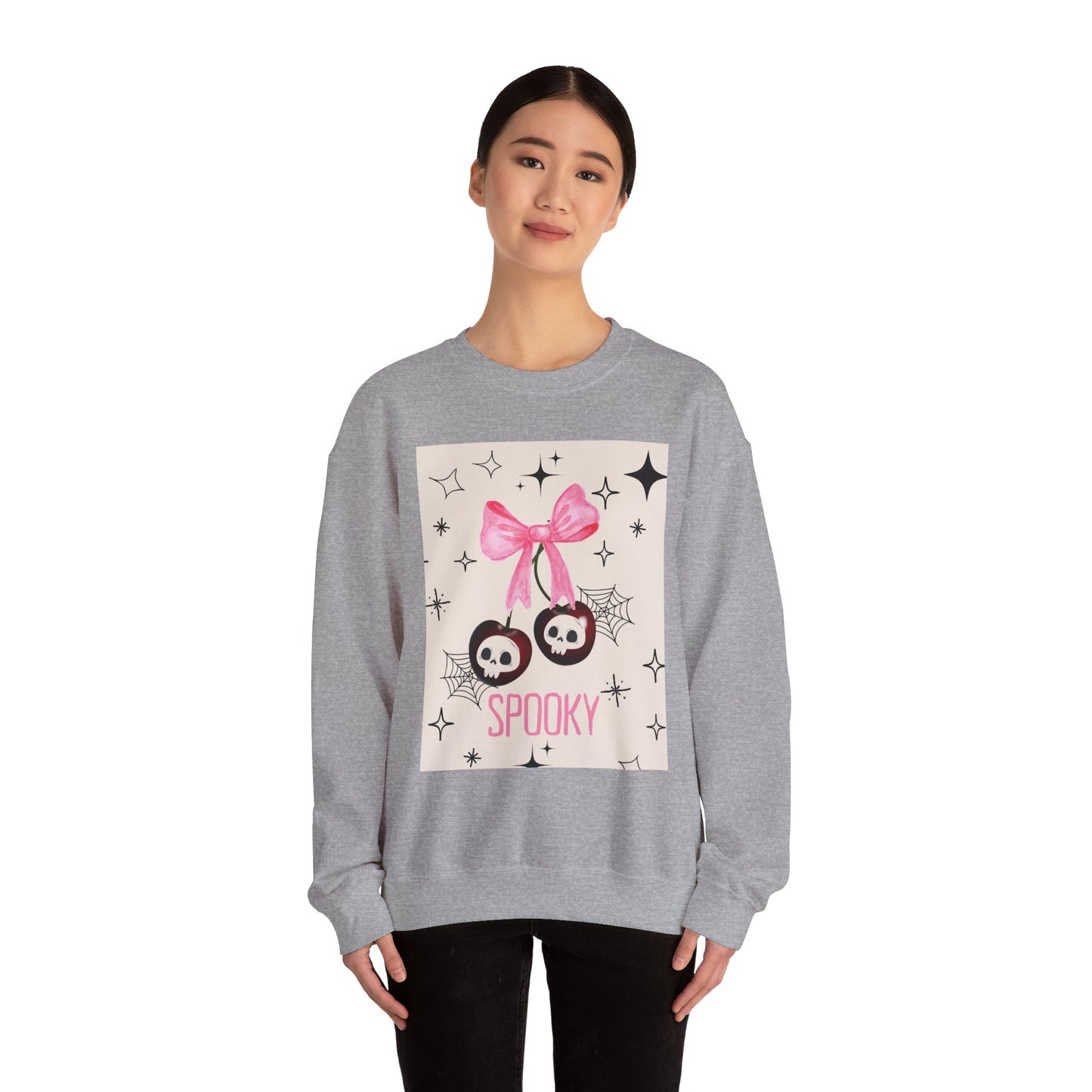 Spooky Skull Crewneck Sweatshirt, Halloween Apparel, Unisex Sweatshirt, Cozy Graphic Top, Autumn Fashion